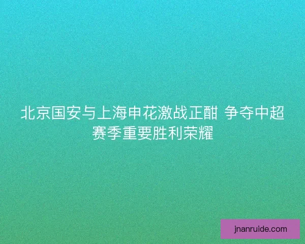 北京国安与上海申花激战正酣 争夺中超赛季重要胜利荣耀 北京国安与上海申花激战正酣 争夺中超赛季重要胜利荣耀